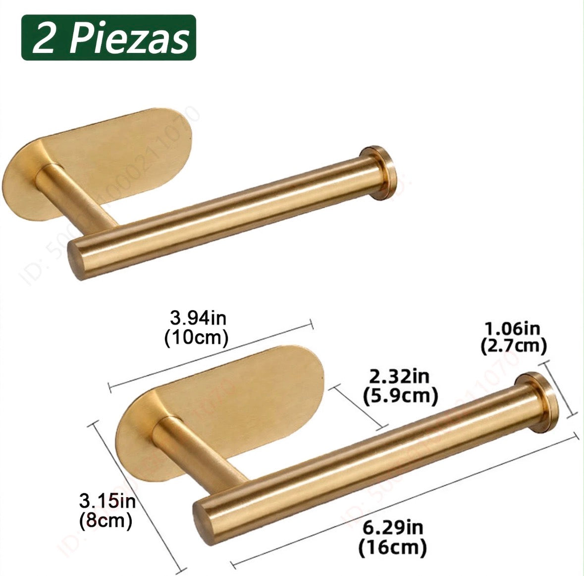 Portarrollos de Papel Higiénico Adhesivo para Baño (NEGRO, PLATA y ORO)