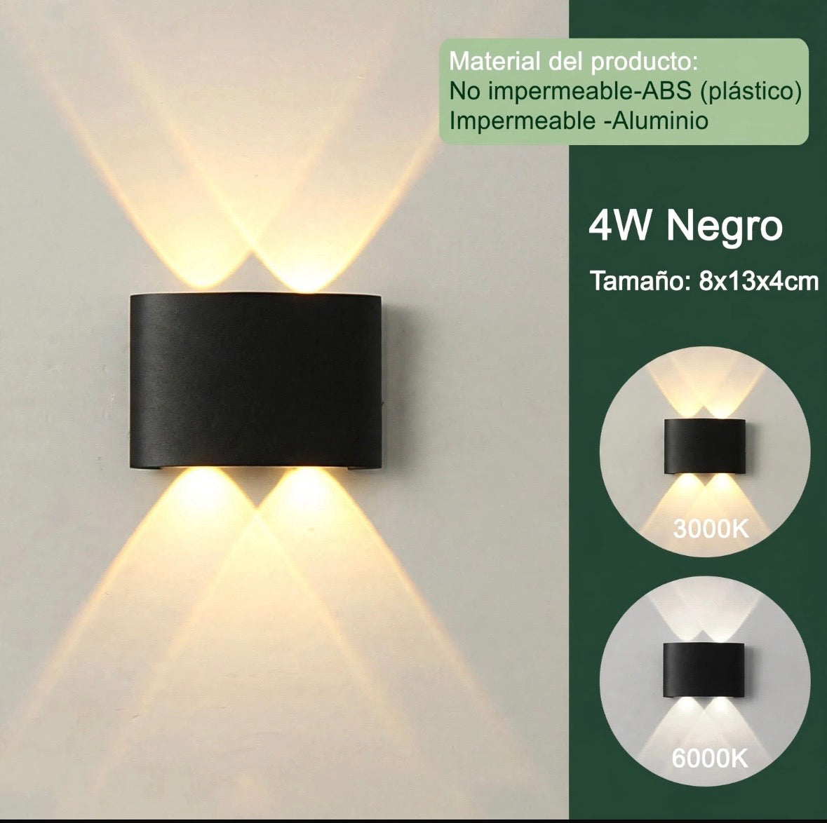 Lámpara de Pared LED Moderno para Interior y Exterior