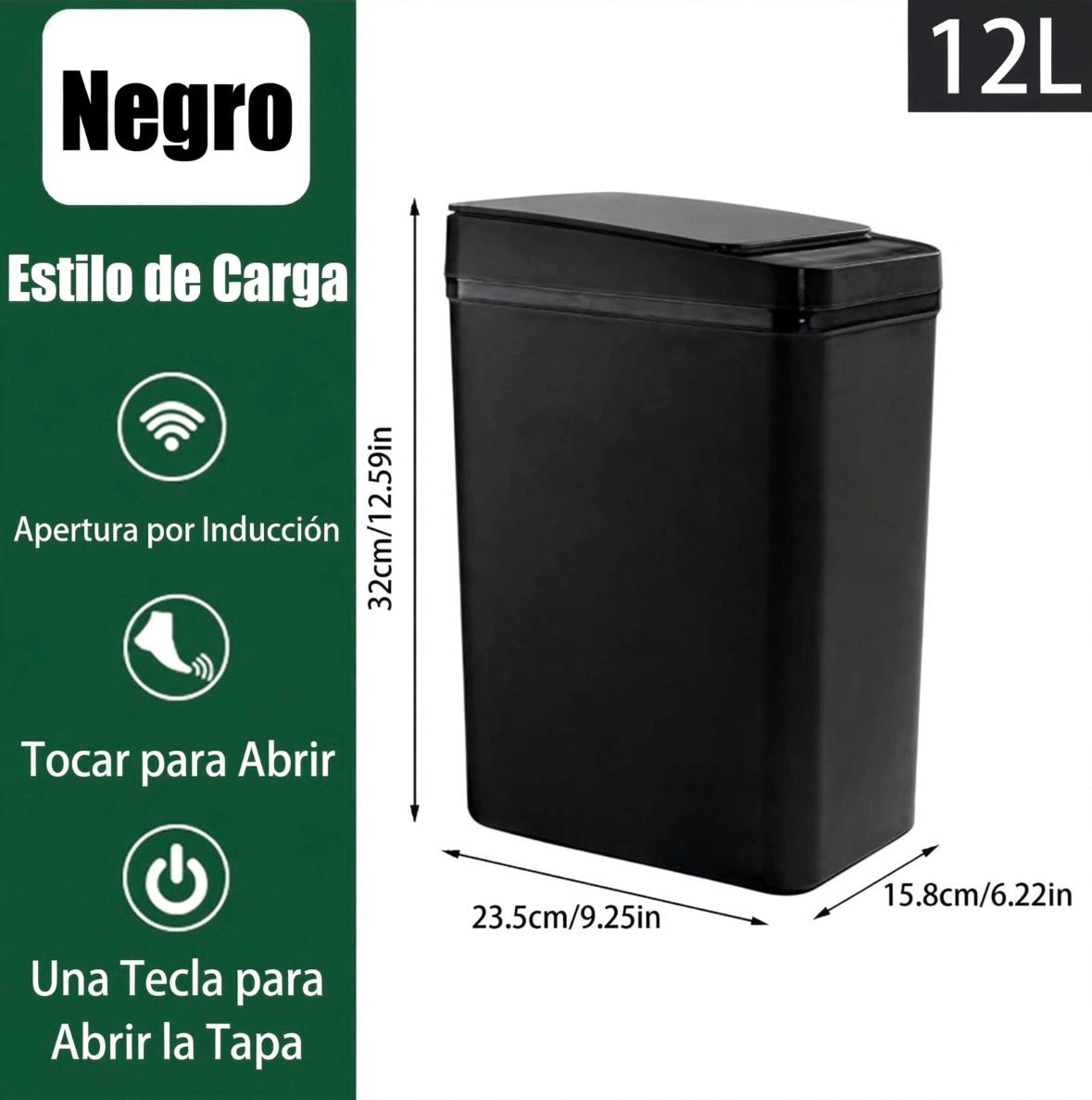 Basurero Inteligente Automático 12L con Sensor de Movimiento