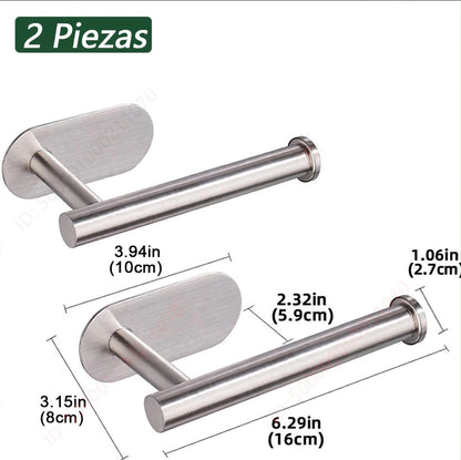 Portarrollos de Papel Higiénico Adhesivo para Baño (NEGRO, PLATA y ORO)