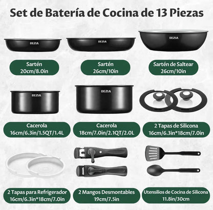 Batería de Cocina de Cerámica 13 Piezas Añade el Freidora de Aire con el cupón "PRIMERACOMPRA" y obtén 70 € de descuento.