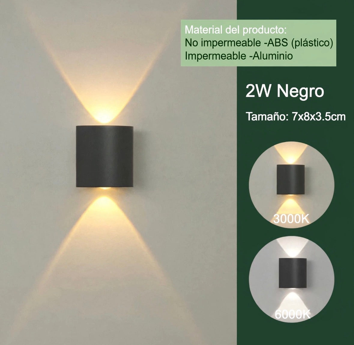 Lámpara de Pared LED Moderno para Interior y Exterior