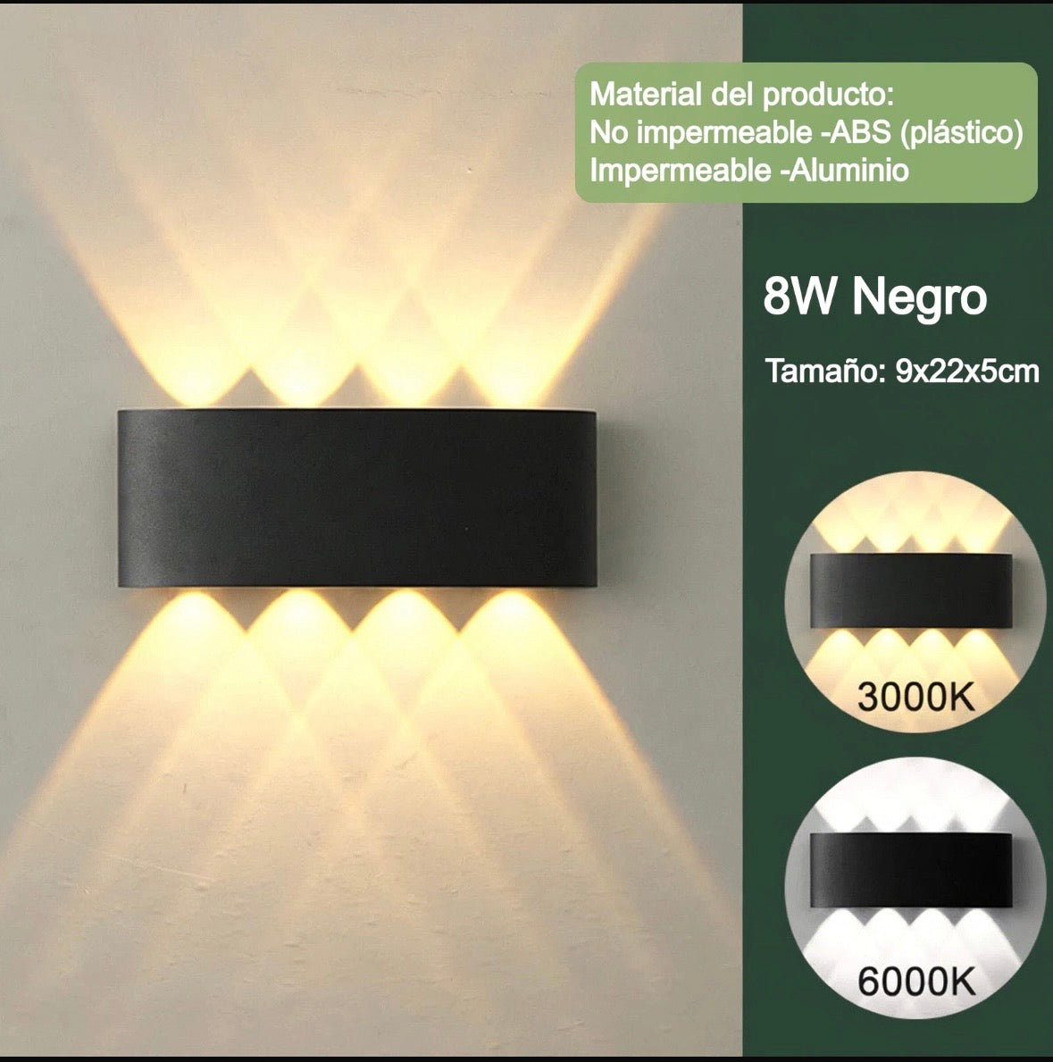 Lámpara de Pared LED Moderno para Interior y Exterior