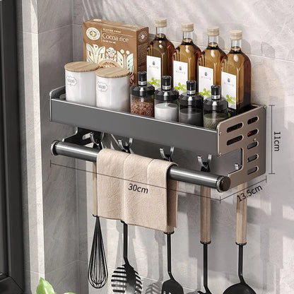 Estante Organizadora de Cocina sin Perforación de Aluminio Espacial
