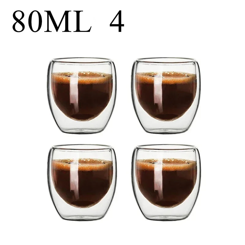 Vasos de Cristal de Doble Pared para Café y Té