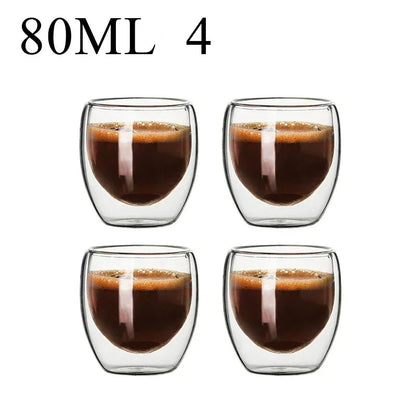 Vasos de Cristal de Doble Pared para Café y Té