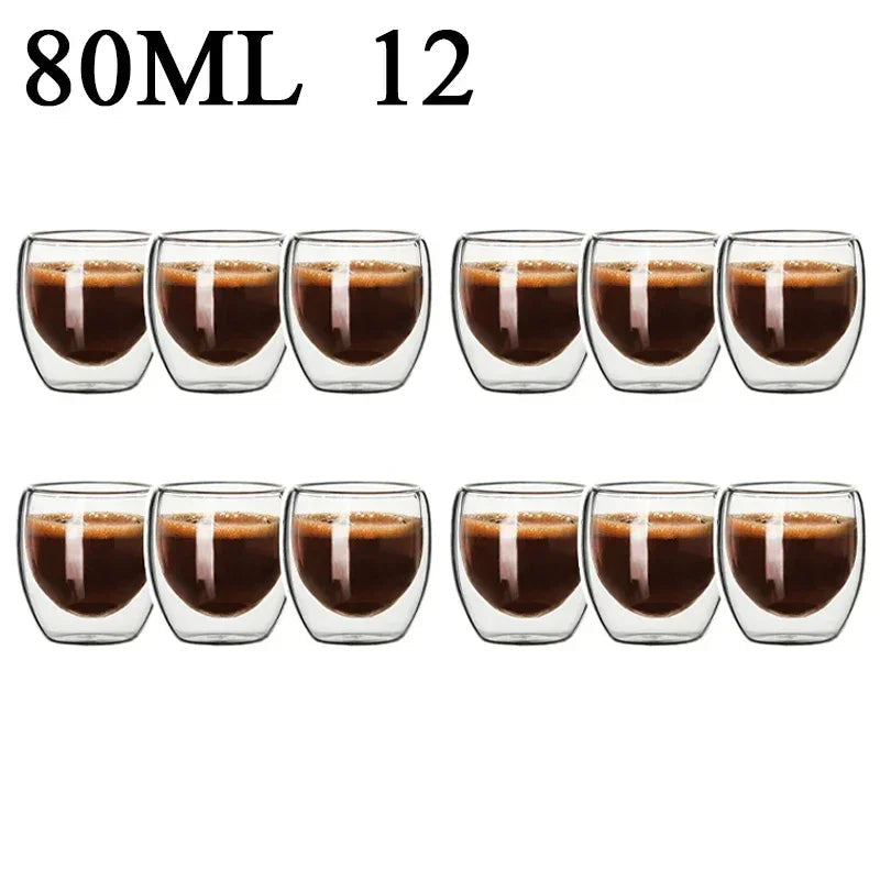 Vasos de Cristal de Doble Pared para Café y Té