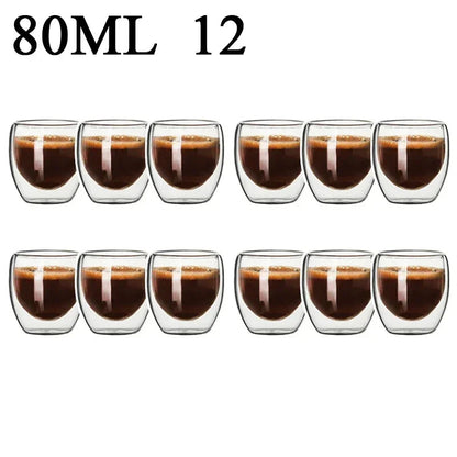 Vasos de Cristal de Doble Pared para Café y Té