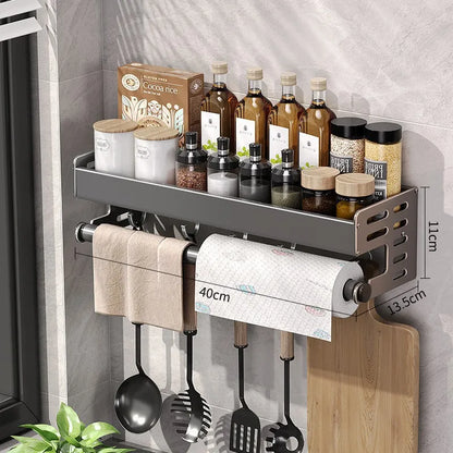 Estante Organizadora de Cocina sin Perforación de Aluminio Espacial