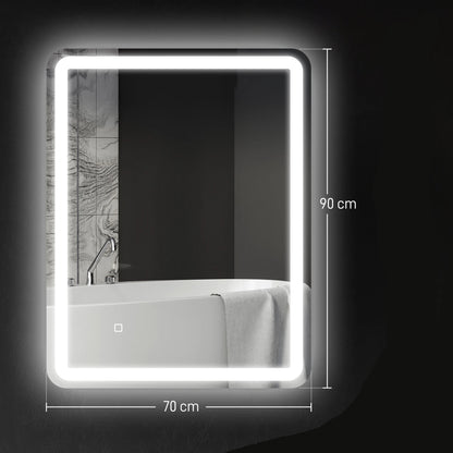 Espejo de Pared con Luz LED Regulable para Baño