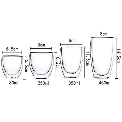 Vasos de Cristal de Doble Pared para Café y Té