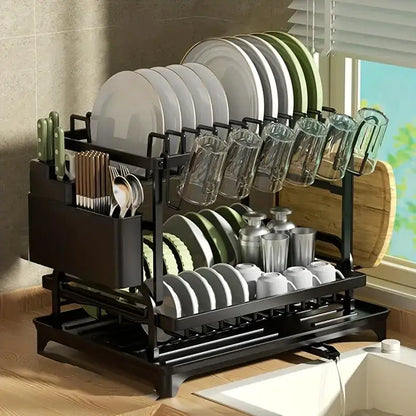 Escurridor de Platos de 2 Niveles con Gran Capacidad