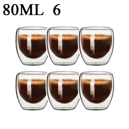 Vasos de Cristal de Doble Pared para Café y Té