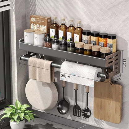 Estante Organizadora de Cocina sin Perforación de Aluminio Espacial