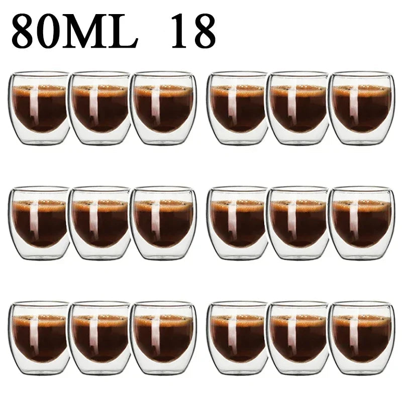 Vasos de Cristal de Doble Pared para Café y Té