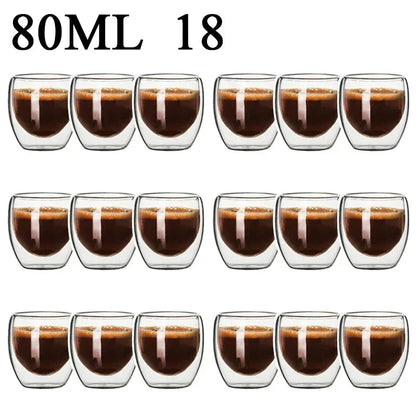Vasos de Cristal de Doble Pared para Café y Té