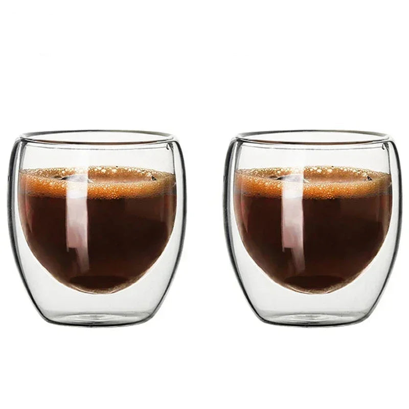 Vasos de Cristal de Doble Pared para Café y Té
