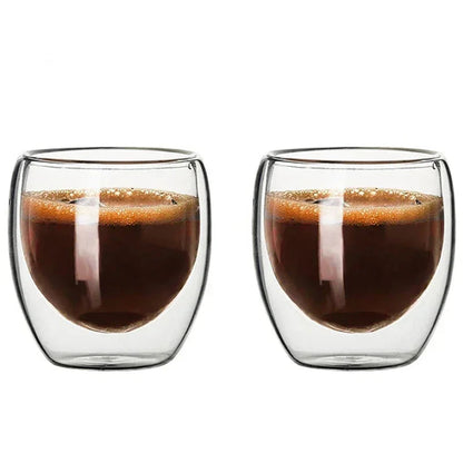 Vasos de Cristal de Doble Pared para Café y Té