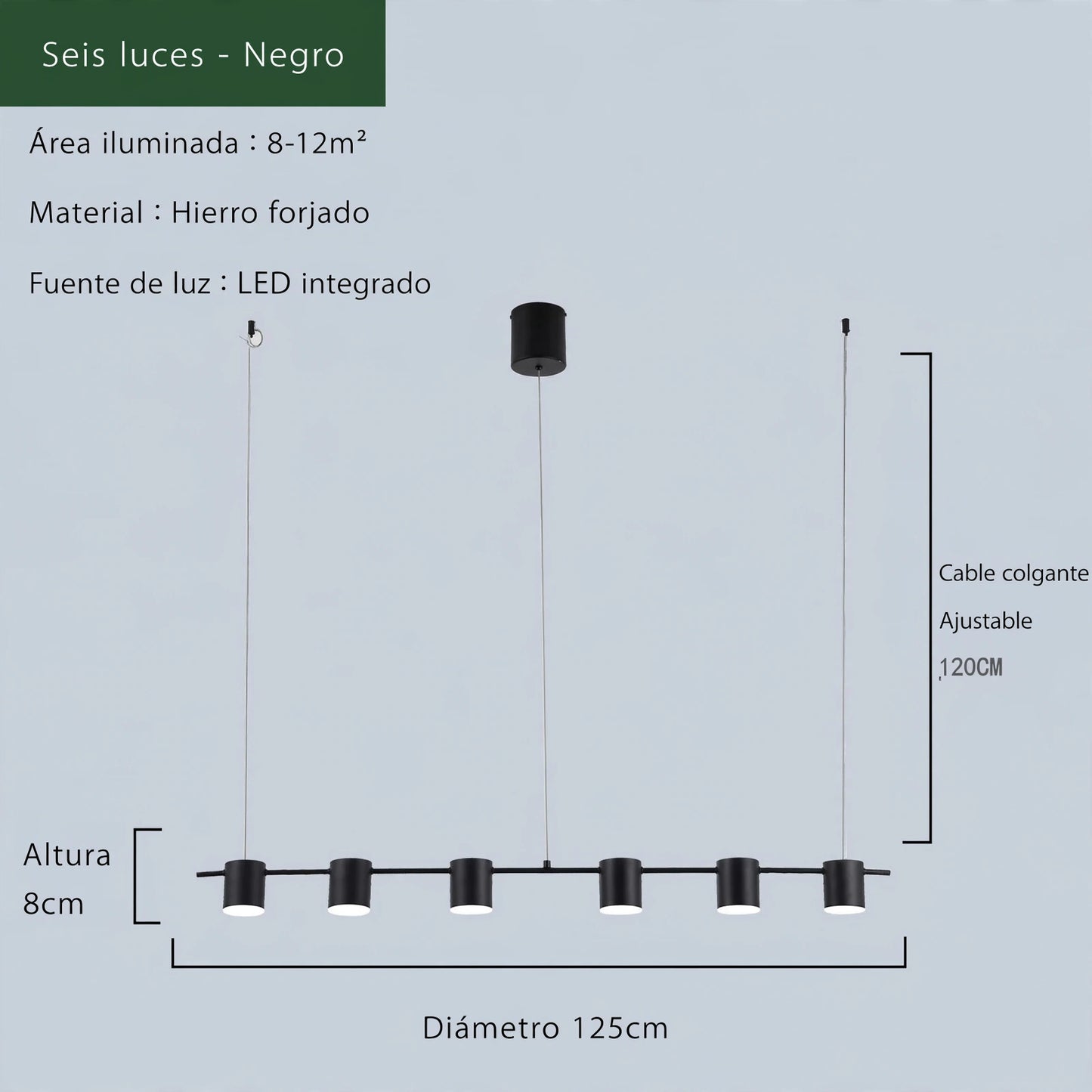 Lámpara Colgante LED Moderna Regulable para Salón y Comedor
