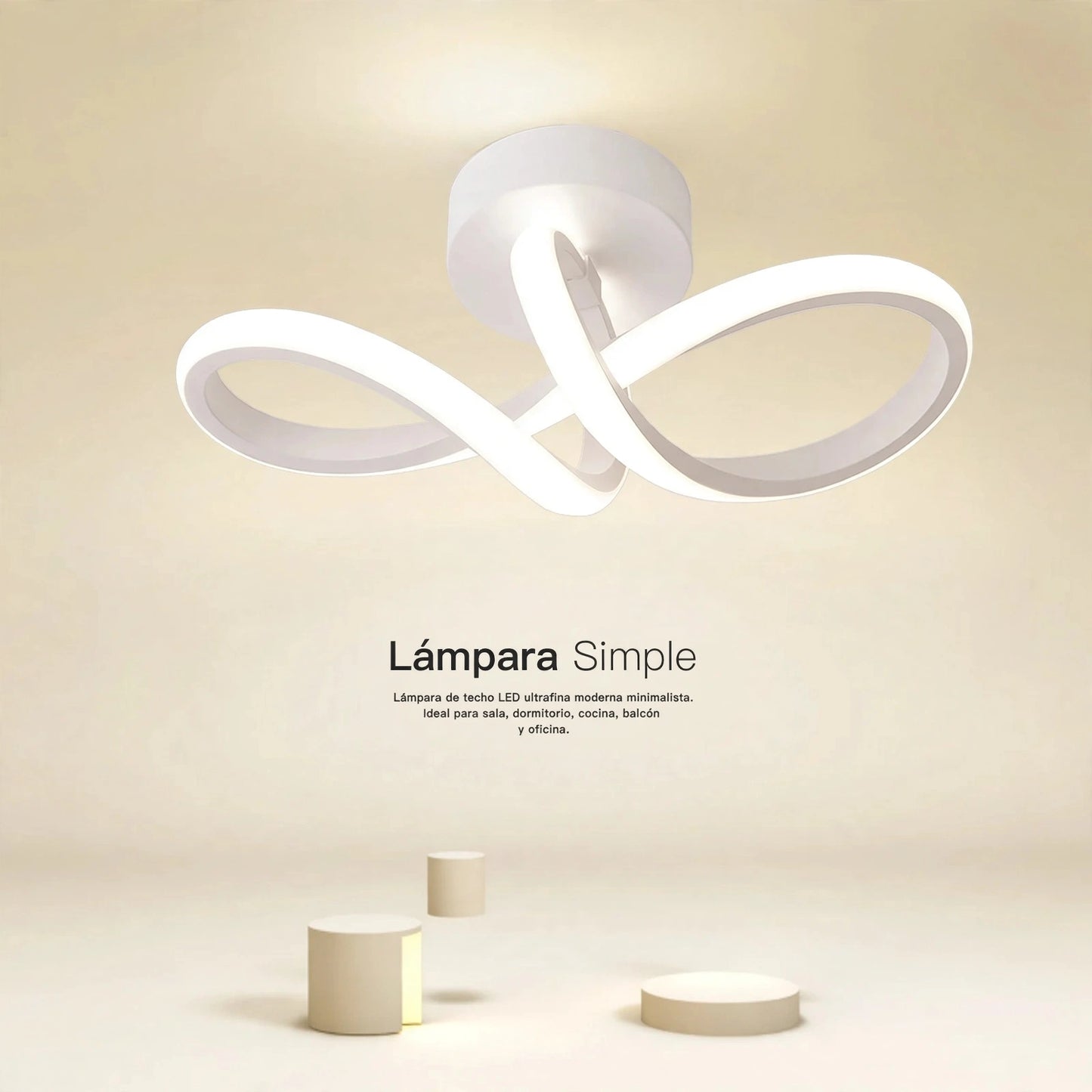 Lámpara de Techo LED Moderna Minimalista con 3 Tonos de Luz